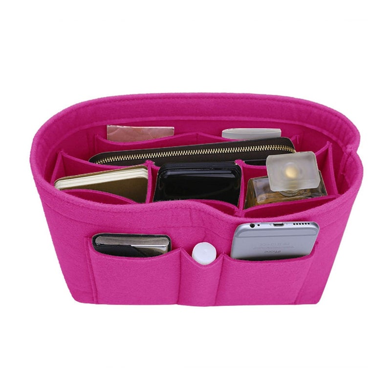 ZTUJO Purse Organizer Insert, Felt Bag Organizer For Handbag Purse Organizer,13 Colors, 6 Size (Small, Rose) - Image 1